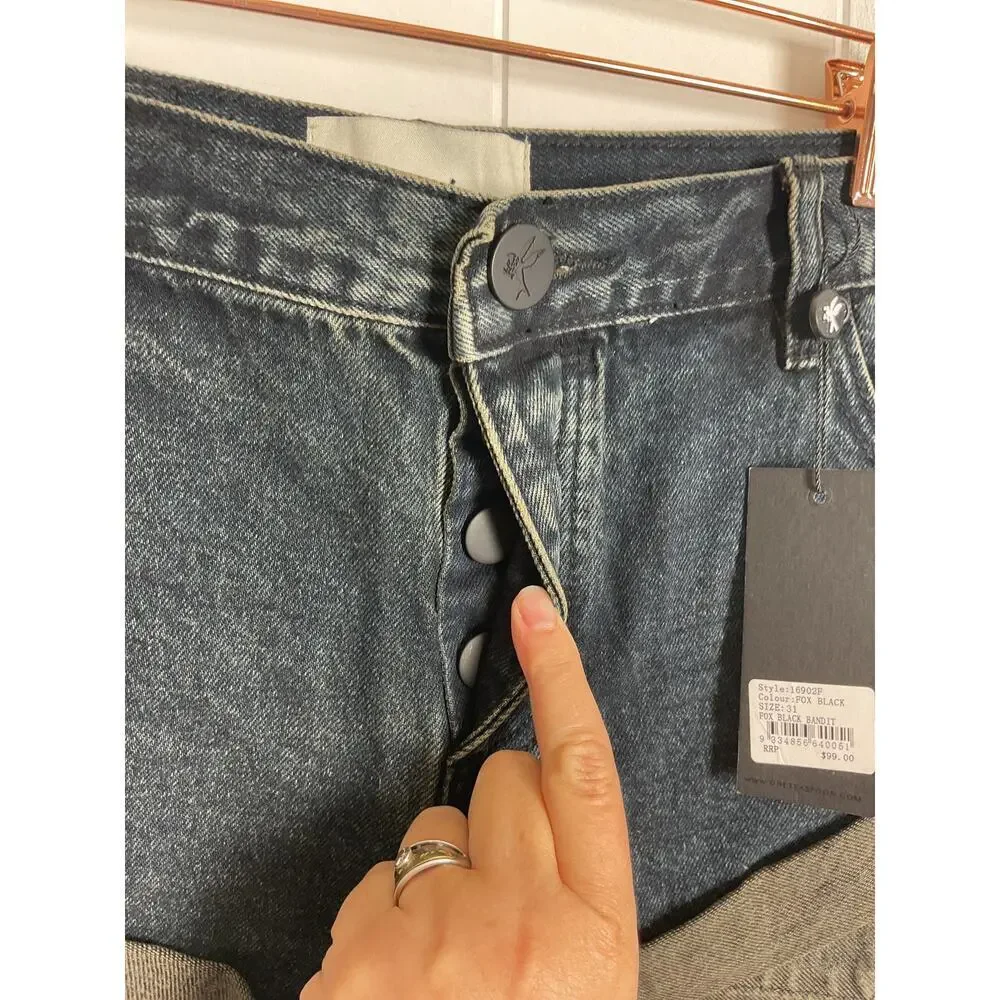 One Teaspoon Black Fox Bandit Dark‎ Wash Denim Shorts NWT Size 31